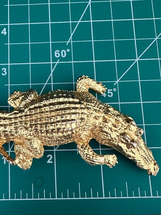 Vintage Gold Tone Metal Alligator Crocodile Gator Belt Buckle main image 4